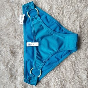Gap Body Y2K Low Rise Teal Bikini Bottoms with Ring Accent XS
